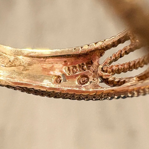 Vintage 10K Filigree Smoky Quartz Ring: Huge Marquis Bold Braided Gold Size 10.5 - Picture 10 of 11